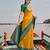 elegant mustard banarasi silk blend saree for women festive wedding party wear