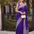 navy blue silk blend saree for women festive wedding wear