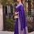 navy blue silk blend saree for women festive wedding wear