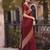 maroon silk blend saree for women festive wedding ethnic wear