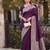 purple silk blend saree for women festive party wedding wear