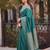 teal silk blend saree for women festive party ethnic wear