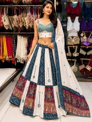Multicolor Navratri Mirror Work Chaniya Choli Set 1