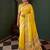 mustard tissue silk blend saree for women festive party wedding wear