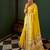 mustard tissue silk blend saree for women festive party wedding wear