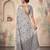 grey linen saree for women festive party wedding wear
