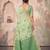mehendi green linen saree for women festive party wear