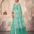 sky blue linen saree for women festive party wear