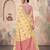 cream linen saree for women festive party wedding wear