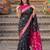 soft silk blend saree in black & rani pink for women festive wear