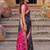 soft silk blend saree in black & rani pink for women festive wear