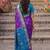 soft silk blend saree in purple & blue for women party wedding wear