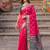soft silk blend saree in rani pink & grey for women ethnic wear