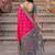 soft silk blend saree in rani pink & grey for women ethnic wear