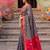 soft silk blend saree in grey & red for women festive party wear