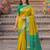 soft silk blend saree in mustard & green for women wedding wear