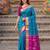 soft silk blend saree in sky blue & rani pink for women ethnic