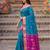 soft silk blend saree in sky blue & rani pink for women ethnic