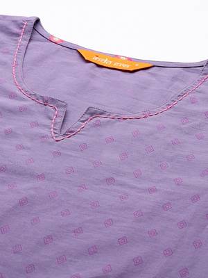 Floral Printed Pure Cotton Kurta with Trousers 2