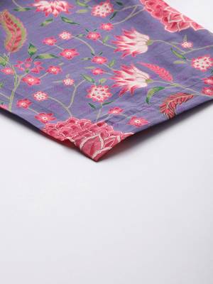 Floral Printed Pure Cotton Kurta with Trousers 7