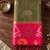soft silk blend saree in olive green & red for women party wear