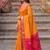 soft silk blend saree in yellow & rani pink women wedding wear