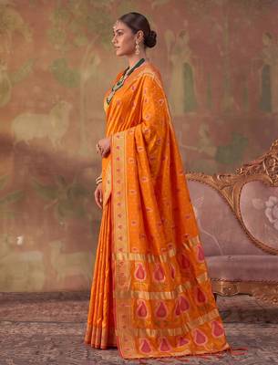 mustard soft silk blend saree for women | festive, wedding & party ethnic wear 2