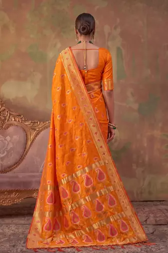 mustard soft silk blend saree for women | festive, wedding & party ethnic wear