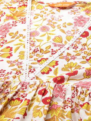 Floral Printed Pure Cotton Kurta with Palazzos & Dupatta 2