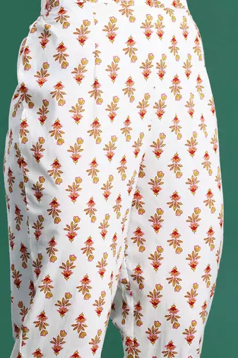Floral Printed Pure Cotton Kurta with Palazzos & Dupatta