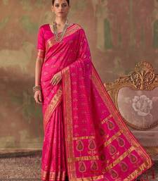 rani pink soft silk blend saree for women | festive, wedding & party ethnic wear