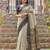 beige & black premium cotton blend saree for women | festive, party & ethnic wear