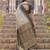 beige & black premium cotton blend saree for women | festive, party & ethnic wear
