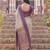 beige & purple premium cotton blend saree for women | festive, party & ethnic wear