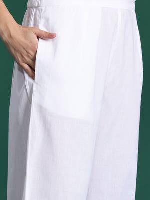Floral Printed Sequinned Pure Cotton Kurta with Trousers & With Dupatta 3