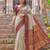 beige & maroon premium cotton blend saree for women | festive, party & ethnic wear