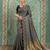 black silk blend checkered saree for women | festive & evening wear