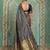 black silk blend checkered saree for women | festive & evening wear