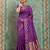 regal purple silk blend saree | woven zari border ethnic drape for women