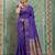 navy blue silk blend traditional saree for women | woven festive drape