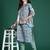 Floral Printed Mirror Work Pure Cotton Kurta With Trousers & Dupatta