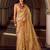 gold tissue silk blend saree with floral embroidery | luxury wedding & festive wear for women