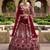 marron Embroidery Sequins With Cancan Georgette Lehenga Choli Set