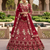 marron Embroidery Sequins With Cancan Georgette Lehenga Choli Set