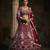 marron Embroidery Sequins With Cancan Georgette Lehenga Choli Set