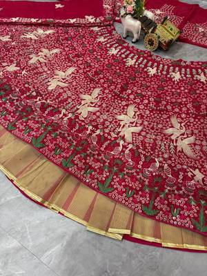 marron Embroidery Sequins With Cancan Georgette Lehenga Choli Set 5
