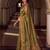 olive green tissue silk blend saree | exquisite floral border traditional party wear for women