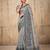 grey cotton blend saree for women | elegant festive & formal ethnic wear