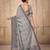 grey cotton blend saree for women | elegant festive & formal ethnic wear