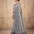 grey cotton blend saree for women | elegant festive & formal ethnic wear
